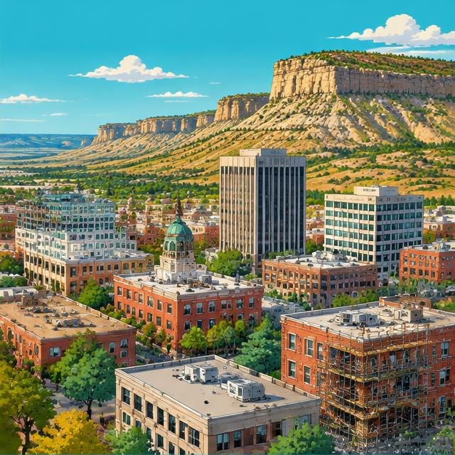 Illustration of Billings buildings and rooftops for local service marketing